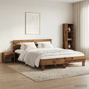 vidaXL Ágykeret Antik Fa 135 x 190 cm Szerelt Fa
