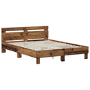 vidaXL Ágykeret Antik Fa 135 x 190 cm Szerelt Fa