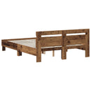 vidaXL Ágykeret Antik Fa 135 x 190 cm Szerelt Fa