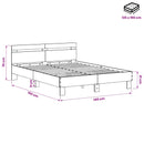 vidaXL Ágykeret Antik Fa 135 x 190 cm Szerelt Fa
