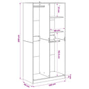 vidaXL Ruhásszekrény polcokkal Fekete tölgy 100 x 50 x 200 cm Faanyag