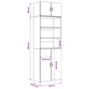 vidaXL Polcos tárolószekrény Antik Fa 70 x 42,5 x 225 cm Szerelt Fa
