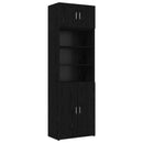 vidaXL Polcos tárolószekrény Fekete Tölgy 70 x 42,5 x 225 cm