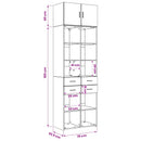 vidaXL Polcos tárolószekrény Antik Fa 70 x 42,5 x 225 cm Szerelt Fa