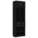 vidaXL Polcos tárolószekrény Fekete Tölgy 70 x 42,5 x 225 cm