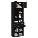vidaXL Polcos tárolószekrény Fekete Tölgy 70 x 42,5 x 225 cm