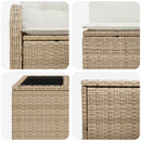vidaXL Kanapé Szett 6 db Beige és Krémszínű Poli rattan és acél