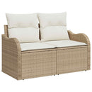 vidaXL Kanapé Szett 6 db Beige és Krémszínű Poli rattan és acél
