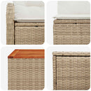 vidaXL Kanapé Szett 6 db Beige és Krémszínű Poli rattan és acél
