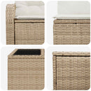vidaXL Kanapé Szett 6 db Beige és Krémszínű Poli rattan és acél