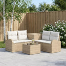 vidaXL Kanapé Szett 6 db Beige és Krémszínű Poli rattan és acél