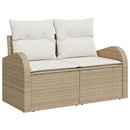 vidaXL Kanapé Szett 6 db Beige és Krémszínű Poli rattan és acél