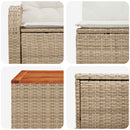 vidaXL Kanapé Szett 6 db Beige és Krémszínű Poli rattan és acél