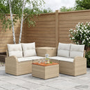 vidaXL Kanapé Szett 6 db Beige és Krémszínű Poli rattan és acél