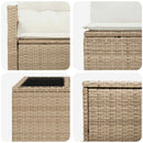 vidaXL Kanapé Szett 6 db Beige és Krémszínű Poli rattan és acél