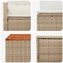vidaXL Kanapé Szett 6 db Beige és Krémszínű Poli rattan és acél