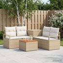 vidaXL Kanapé Szett 6 db Beige és Krémszínű Poli rattan és acél