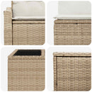vidaXL Kanapé Szett 6 db Beige és Krémszínű Poli rattan és acél