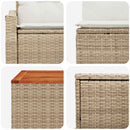 vidaXL Kanapé Szett 6 db Beige és Krémszínű Poli rattan és acél