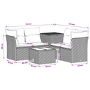 vidaXL Kanapé Szett 6 db Fekete és Kék 55 x 55 x 37 cm