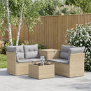 vidaXL Kanapé Szett 6 db Beige és Világosszürke Poli rattan és acél