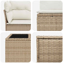 vidaXL Kanapé Szett 6 db Beige és Krémszínű Poli rattan és acél