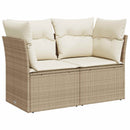 vidaXL Kanapé Szett 6 db Beige és Krémszínű Poli rattan és acél