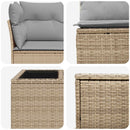 vidaXL Kanapé Szett 6 db Beige és Világosszürke Poli rattan és acél