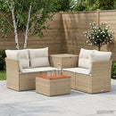 vidaXL Kanapé Szett 6 db Beige és Krémszínű Poli rattan és acél