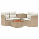 vidaXL Kanapé Szett 6 db Beige és Krémszínű Poli rattan és acél