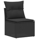 vidaXL Kanapé Szett 6 db Fekete Poli rattan és acél