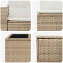 vidaXL Kanapé Szett 6 db Beige és Krémszínű Poli rattan és acél
