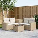 vidaXL Kanapé Szett 6 db Beige és Krémszínű Poli rattan és acél
