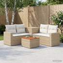 vidaXL Kanapé Szett 6 db Beige és Krémszínű Poli rattan és acél