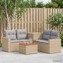 vidaXL Kanapé Szett 6 db Beige és Világosszürke Poli rattan és acél