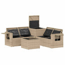 vidaXL Kanapé Szett 6 db Beige és Világosszürke Poli rattan és acél