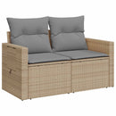 vidaXL Kanapé Szett 6 db Beige és Világosszürke Poli rattan és acél