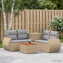 vidaXL Kanapé Szett 6 db Beige és Világosszürke Poli rattan és acél