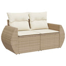 vidaXL Kanapé Szett 6 db Beige és Krémszínű Poli rattan és acél