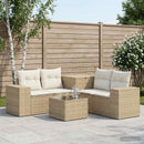 vidaXL Kanapé Szett 6 db Beige és Krémszínű Poli rattan és acél