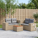 vidaXL Kanapé Szett 6 db Beige és Világosszürke Poli rattan és acél