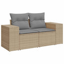 vidaXL Kanapé Szett 6 db Beige és Világosszürke Poli rattan és acél