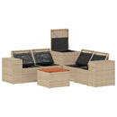 vidaXL Kanapé Szett 6 db Beige és Világosszürke Poli rattan és acél