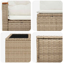 vidaXL Kanapé Szett 6 db Beige és Krémszínű Poli rattan és acél
