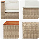 vidaXL Kanapé Szett 6 db Beige és Krémszínű Poli rattan és acél