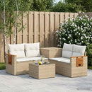 vidaXL Kanapé Szett 6 db Beige és Krémszínű Poli rattan és acél