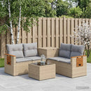 vidaXL Kanapé Szett 6 db Beige és Világosszürke Poli rattan és acél