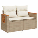 vidaXL Kanapé Szett 6 db Beige és Krémszínű Poli rattan és acél
