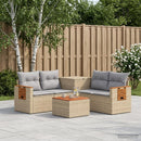 vidaXL Kanapé Szett 6 db Beige és Világosszürke Poli rattan és acél