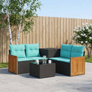 vidaXL Kanapé Szett 6 db Fekete és Kék 55 x 55 x 37 cm